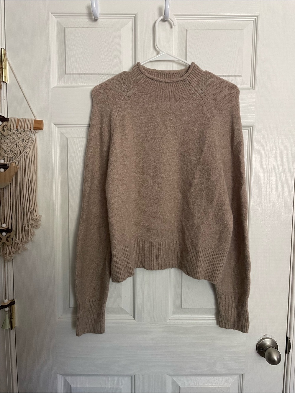 JCREW Wool & Alpaca Blend Women’s size Small Cozy Neutral Tan Knit Sweater
